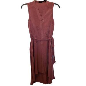 Blu Pepper Pink Sleeveless Button Down High Low Dress Size Small